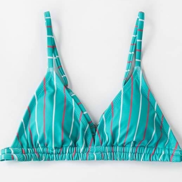 Cupshe Blue Striped Triangle Low Rise Bikini Size Small - Picture 3 of 13